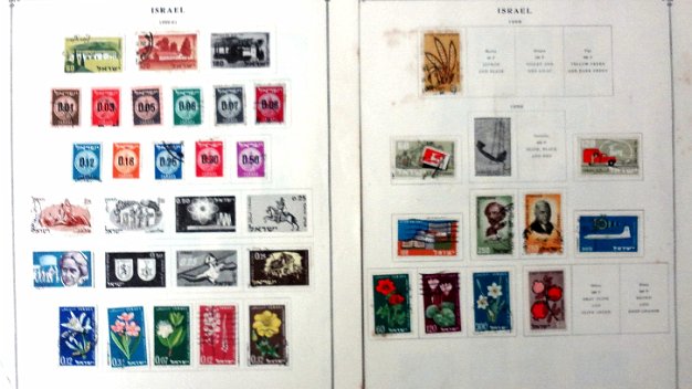 Israel A collection of used stamps in several album pages and with different dates from the mentioned country. En español Una...